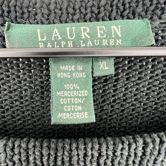 Ralph Lauren 100% Mercerized Cotton Black Knot Sweater Size XL - Picture 3 of 3